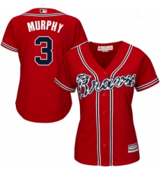 Womens Majestic Atlanta Braves 3 Dale Murphy Authentic Red Alternate Cool Base MLB Jersey