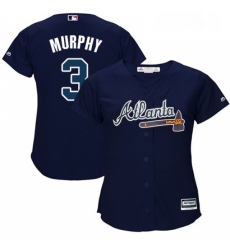 Womens Majestic Atlanta Braves 3 Dale Murphy Replica Blue Alternate Road Cool Base MLB Jersey