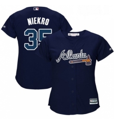 Womens Majestic Atlanta Braves 35 Phil Niekro Authentic Blue Alternate Road Cool Base MLB Jersey