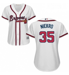 Womens Majestic Atlanta Braves 35 Phil Niekro Replica White Home Cool Base MLB Jersey