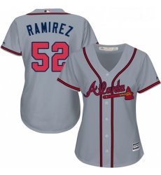 Womens Majestic Atlanta Braves 52 Jose Ramirez Authentic Grey Road Cool Base MLB Jersey 