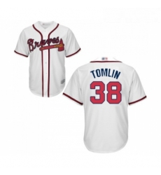 Youth Atlanta Braves 38 Josh Tomlin Replica White Home Cool Base Baseball Jersey 