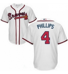 Youth Atlanta Braves #4 Brandon Phillips White Cool Base Jersey