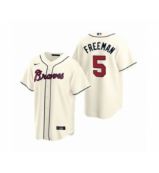 Youth Atlanta Braves #5 Freddie Freeman Nike Cream 2020 Replica Alternate Jersey