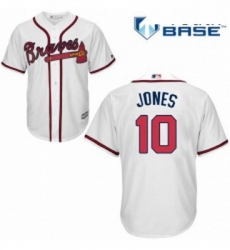 Youth Majestic Atlanta Braves 10 Chipper Jones Authentic White Home Cool Base MLB Jersey