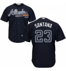 Youth Majestic Atlanta Braves 23 Danny Santana Authentic Blue Alternate Road Cool Base MLB Jersey 