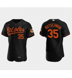 Men Baltimore Orioles 35 Adley Rutschman Black Flex Base Stitched Baseball Jersey