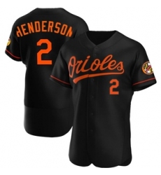 Men Baltimore Orioles Gunnar Henderson Black Flex Base Stitched Nike Jerseys