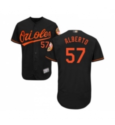 Mens Baltimore Orioles 57 Hanser Alberto Black Alternate Flex Base Authentic Collection Baseball Jersey