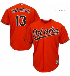 Mens Majestic Baltimore Orioles 13 Manny Machado Replica Orange Alternate Cool Base MLB Jersey