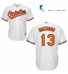 Mens Majestic Baltimore Orioles 13 Manny Machado Replica White Home Cool Base MLB Jersey