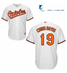 Mens Majestic Baltimore Orioles 19 Chris Davis Replica White Home Cool Base MLB Jersey