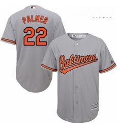 Mens Majestic Baltimore Orioles 22 Jim Palmer Replica Grey Road Cool Base MLB Jersey