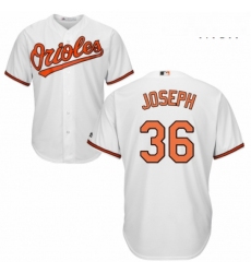 Mens Majestic Baltimore Orioles 36 Caleb Joseph Replica White Home Cool Base MLB Jersey 