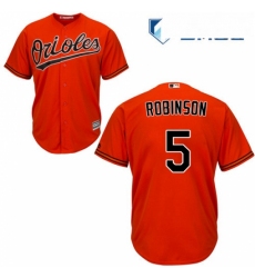 Mens Majestic Baltimore Orioles 5 Brooks Robinson Replica Orange Alternate Cool Base MLB Jersey