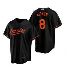 Mens Nike Baltimore Orioles 8 Cal Ripken Jr Black Alternate Stitched Baseball Jerse