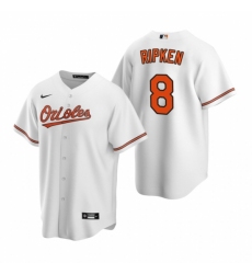 Mens Nike Baltimore Orioles 8 Cal Ripken Jr White Home Stitched Baseball Jerse