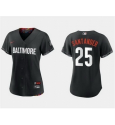 Women Baltimore Orioles 25 Anthony Santander Black 2023 City Connect Stitched Baseball Jersey  Run Small