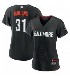 Women Baltimore Orioles 31 Cedric Mullins Black 2023 City Connect Stitched Baseball Jersey