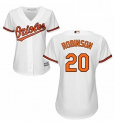 Womens Majestic Baltimore Orioles 20 Frank Robinson Replica White Home Cool Base MLB Jersey