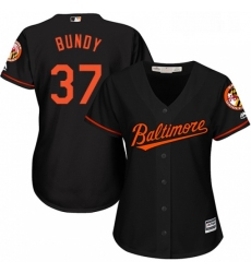 Womens Majestic Baltimore Orioles 37 Dylan Bundy Replica Black Alternate Cool Base MLB Jersey