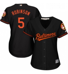 Womens Majestic Baltimore Orioles 5 Brooks Robinson Authentic Black Alternate Cool Base MLB Jersey