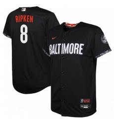Youth Baltimore Orioles 8 Cal Ripken Black 2023 City Connect Stitched Baseball Jersey