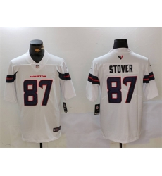 Men Houston Texans 87 Cade Stover White Vapor Untouchable Stitched Footb