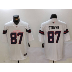 Men Houston Texans 87 Cade Stover White Vapor Untouchable Stitched Footb