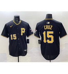 Men Pittsburgh Pirates 15 Oneil Cruz Black 2025 Limited Stitched Baseball Jersey Men Pittsburgh Pirates 15 Oneil Cruz Black 2025 Limited Stitched Baseball Jersey