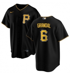 Men Pittsburgh Pirates 6 Yasmani Grandal Black Cool Base Stitched Baseball Jersey