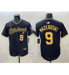 Men Pittsburgh Pirates 9 Bill Mazeroski Black Limited Stitched Baseball Jersey Men Pittsburgh Pirates 9 Bill Mazeroski Black Limited Stitched Baseball Jersey
