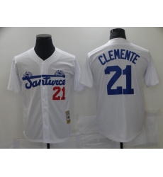 Men Santwice 21 Film Roberto Clemente White Base Ball Jersey