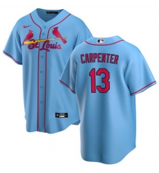 Men St  Louis Cardinals 13 Matt Carpenter Blue Cool Base Stitched Jersey