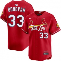 Men St  Louis Cardinals 33 Brendan Donovan Red 2024 City Connect Limited Stitched Baseball Jersey