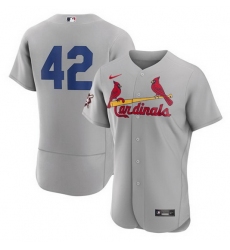 Men St  Louis Cardinals 42 Jackie Robinson Grey Flex Base Stitched jersey