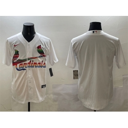 Men St  Louis Cardinals Blank White Cool Base Stitched Baseball Jersey