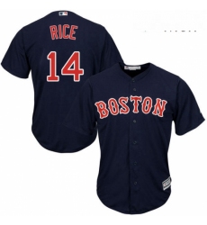 Mens Majestic Boston Red Sox 14 Jim Rice Replica Navy Blue Alternate Road Cool Base MLB Jersey