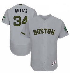 Mens Majestic Boston Red Sox 34 David Ortiz Grey Flexbase Authentic Collection MLB Jersey