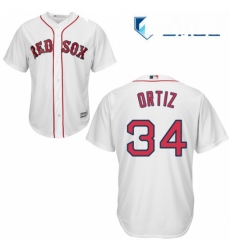 Mens Majestic Boston Red Sox 34 David Ortiz Replica White Home Cool Base MLB Jersey