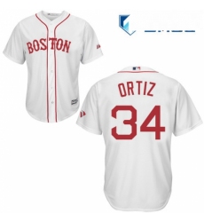 Mens Majestic Boston Red Sox 34 David Ortiz Replica White New Alternate Home Cool Base MLB Jersey