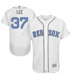 Mens Majestic Boston Red Sox 37 Bill Lee Authentic White 2016 Fathers Day Fashion Flex Base MLB Jersey