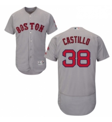 Mens Majestic Boston Red Sox 38 Rusney Castillo Grey Road Flex Base Authentic Collection MLB Jersey