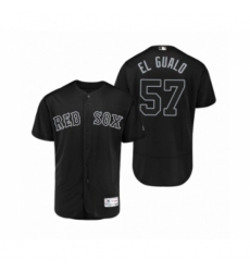 Men's Red Sox #57 Eduardo Rodriguez El Gualo Black 2019 Players Weekend Authentic Jersey