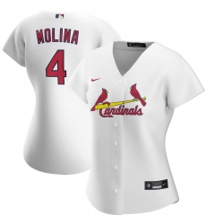 St  Louis St.Louis Cardinals 4 Yadier Molina Nike Women Home 2020 MLB Player Jersey White