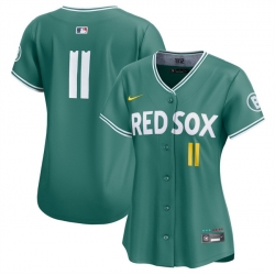 Women Boston Red Sox 11 Rafael Devers Green 2025 City Connect Limited Stitched Baseball Jersey