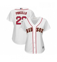 Womens Boston Red Sox 22 Rick Porcello Authentic White 2019 Gold Program Cool Base Baseball Jersey