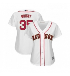 Womens Boston Red Sox 35 Steven Wright Authentic White 2019 Gold Program Cool Base Baseball Jersey