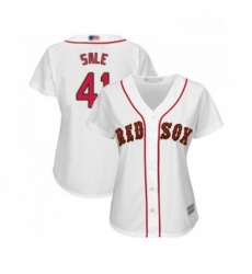 Womens Boston Red Sox 41 Chris Sale Authentic White 2019 Gold Program Cool Base Baseball Jersey