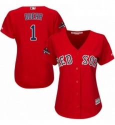 Womens Majestic Boston Red Sox 1 Bobby Doerr Authentic Red Alternate Home 2018 World Series Champions MLB Jersey